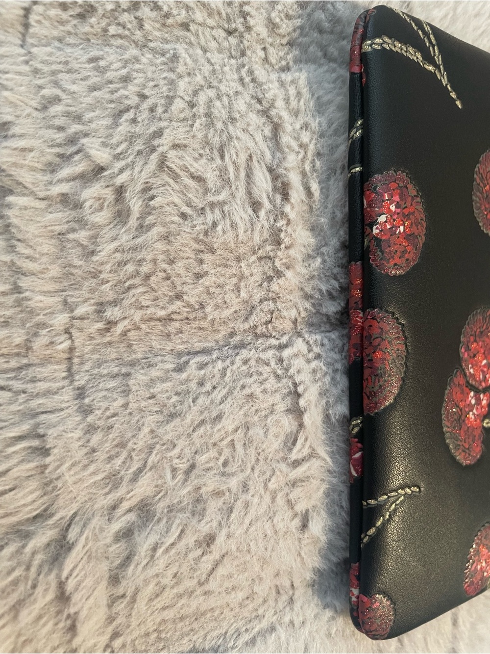 COACH Black Sequin Cherry Wristlet - Picture 4 of 8